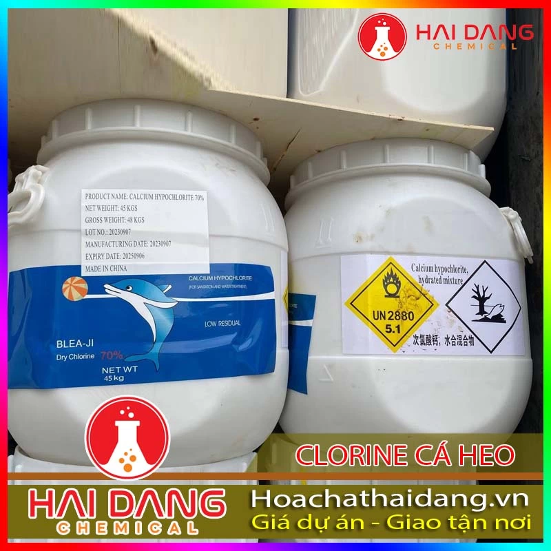 Hóa Chất Xử Lý Nước Thải Clorine Cá Heo Lục Giác