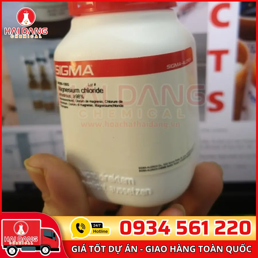 Magnesium Chloride Anhydrous, ≥98% lọ 100g, hãng Sigma