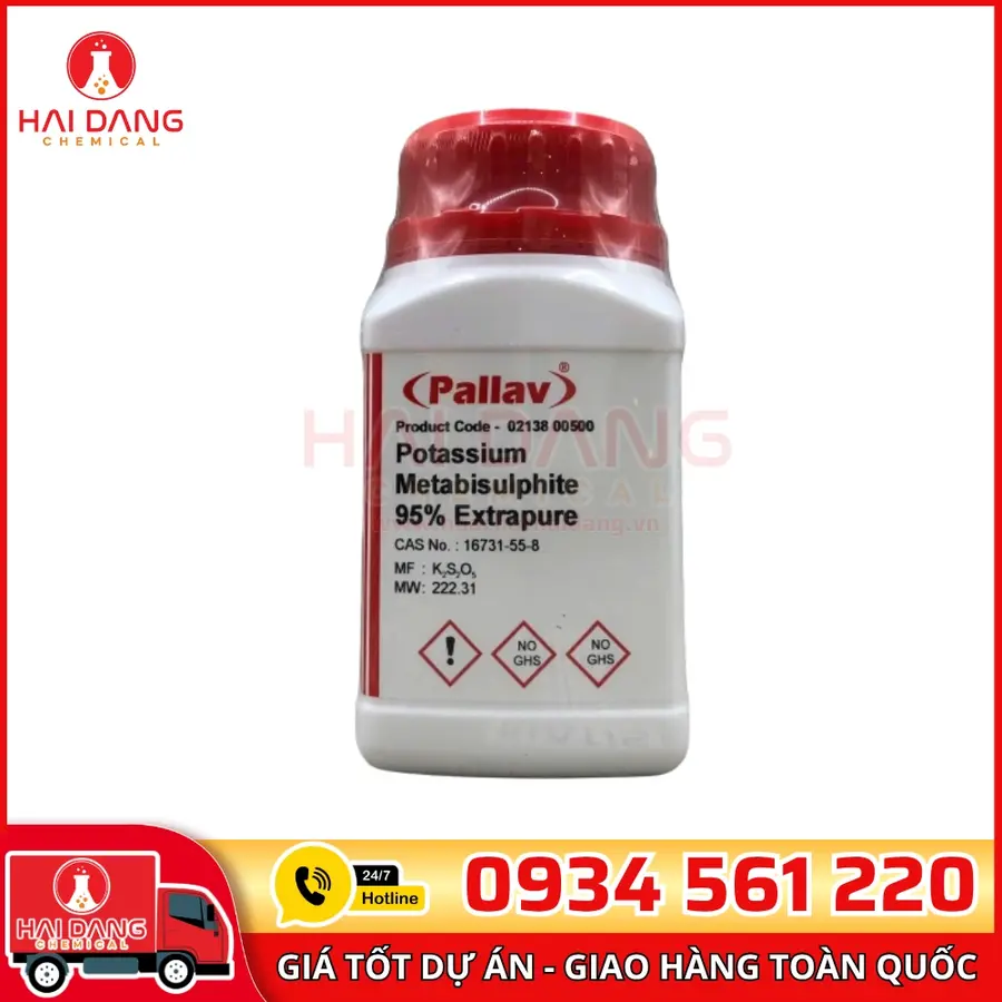 Potassium Metabisulphite lọ 500g, hãng Alpha Chemika