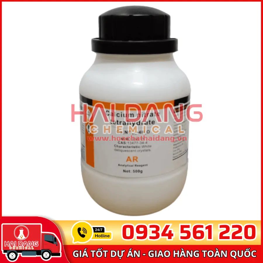 Calcium Nitrate Ca(NO₃)₂, lọ 500g - hãng Xilong
