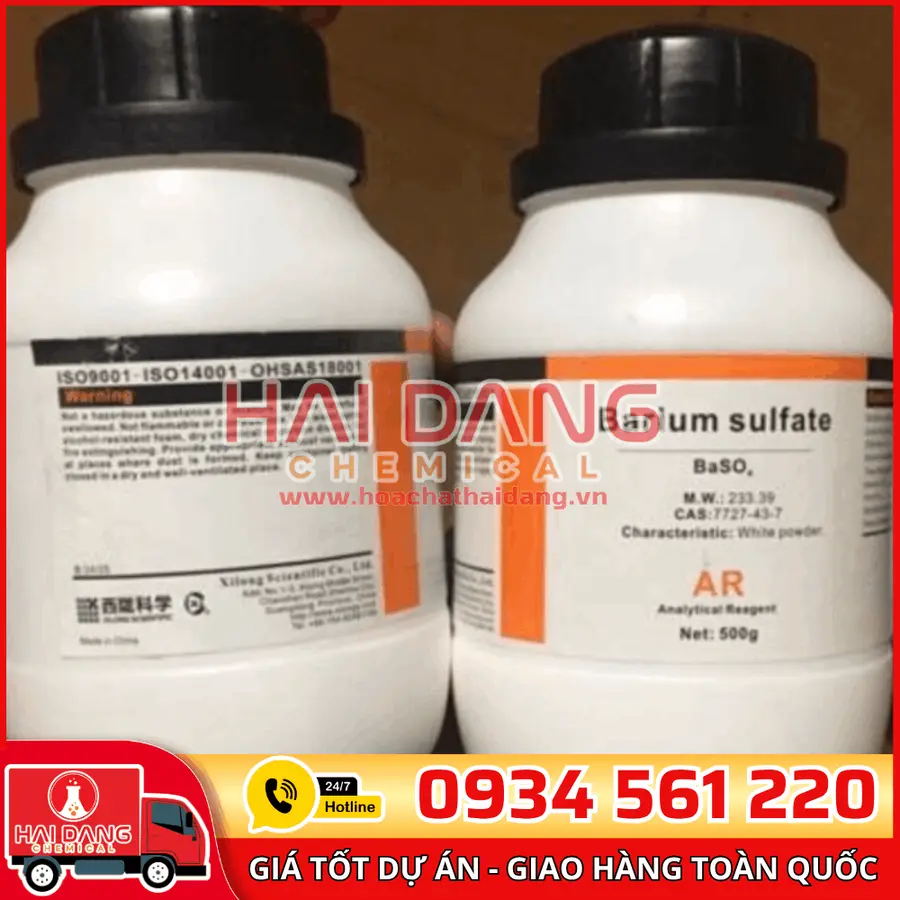Barium Sulfate BaSO₄, lọ 500g - hãng Xilong