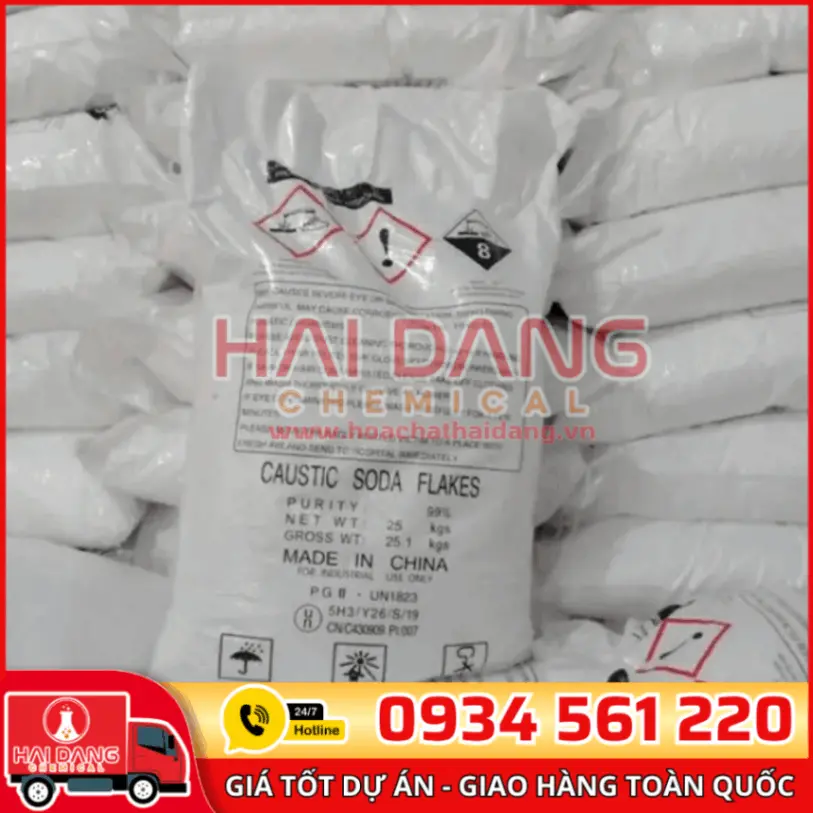 Xút Vảy Sodium Hydroxide NaOH 99% Đài Loan 