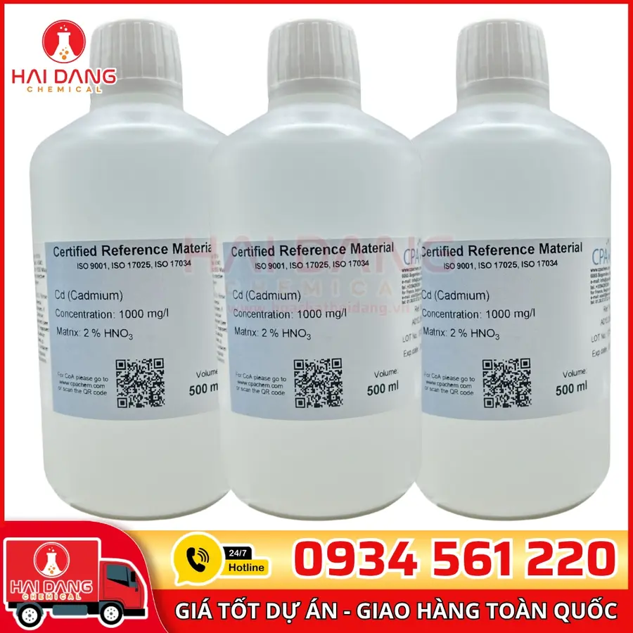 Dung Dịch Chuẩn Cd 1g/L Chai 500ml Dùng Cho AAS – CPAchem