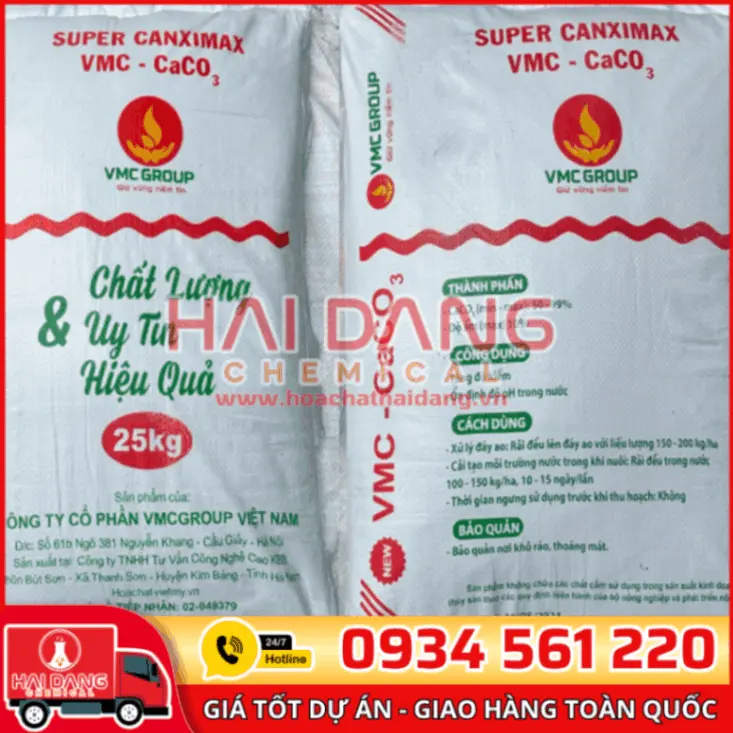 Vôi CaCO3 Việt Nam Bao 25kg