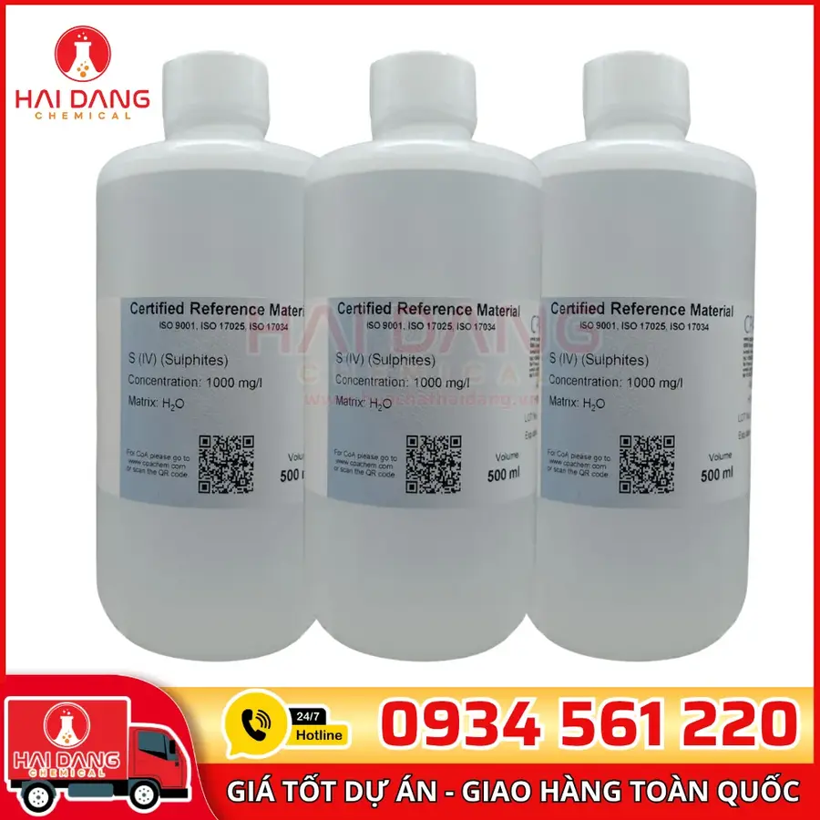 Dung Dịch Chuẩn Sulphites 1000mg/L IC 500ml CPAchem