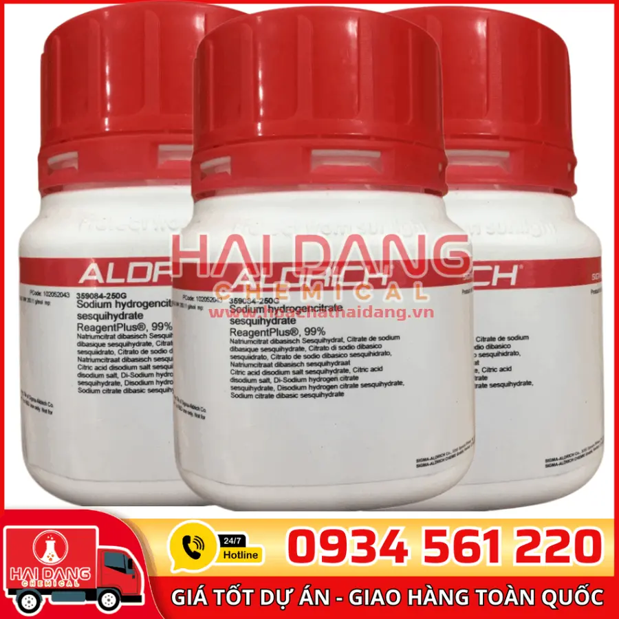 Sodium hydrogencitrate sesquihydrate lọ 250g, hãng Sigma
