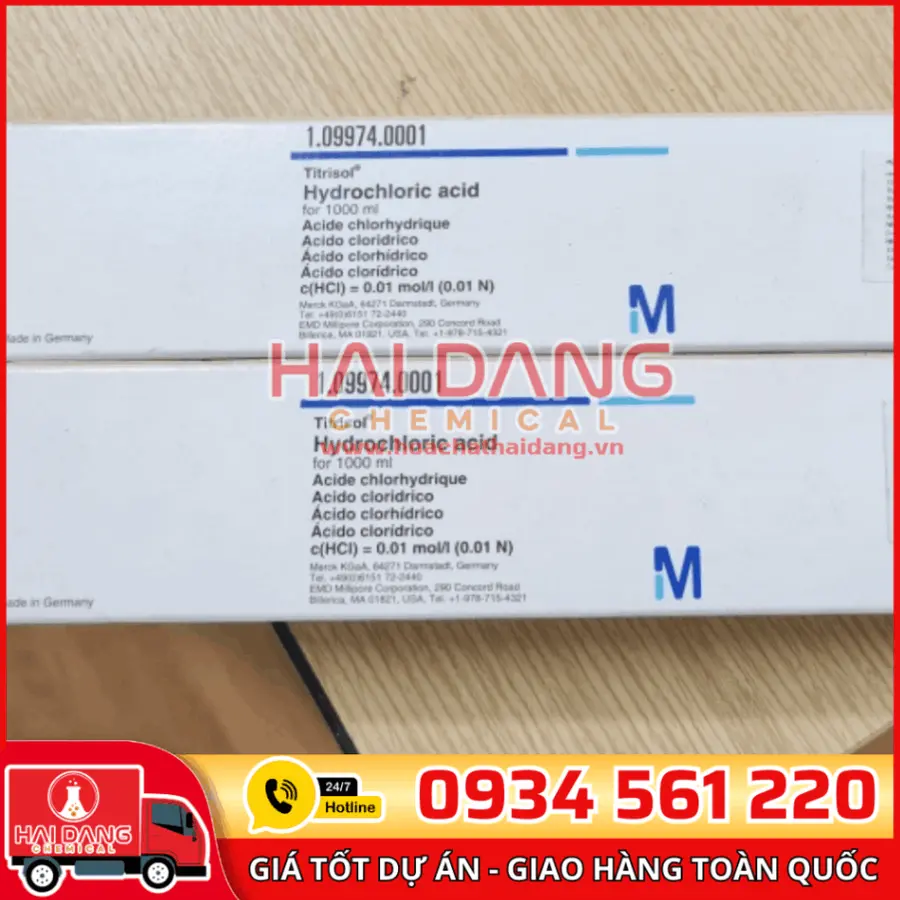 Ống chuẩn HCl 0,01M (0,01N) – Merck