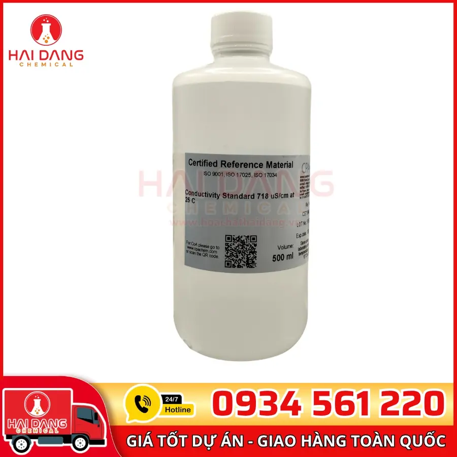 Dung Dịch Chuẩn Độ Dẫn 718µS/cm Chai 500mL CPAchem