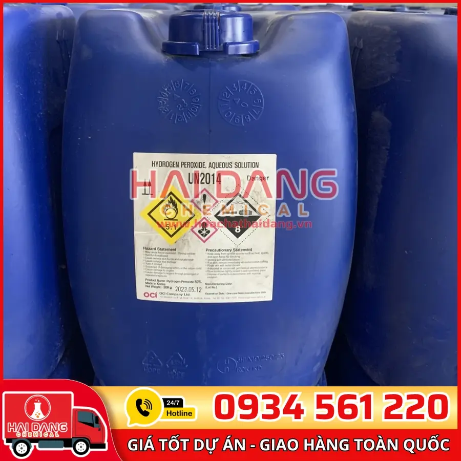 Oxy Già H2O2 50% – Hóa Chất Hồ Bơi Giá Tốt, Làm Sạch Nước Hiệu Quả