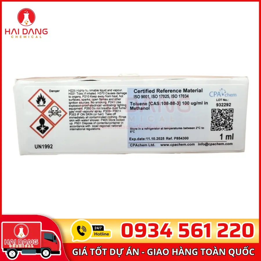Dung Dịch Chuẩn Toluene 100µg/ml 1ml CPAchem