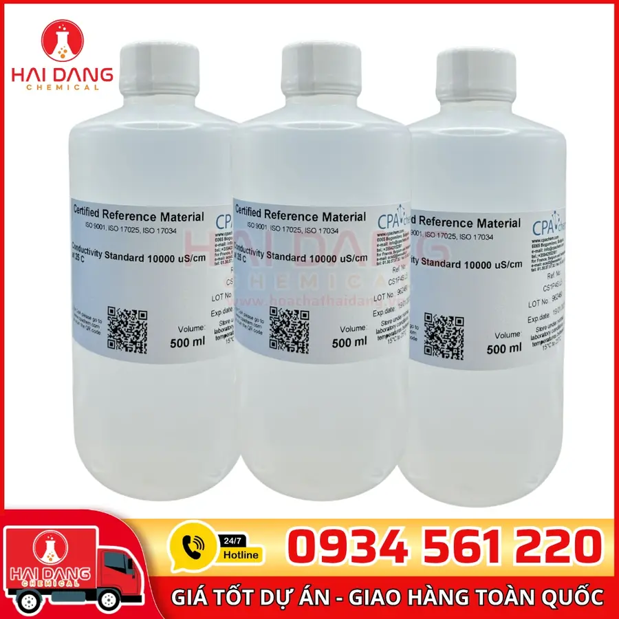 Dung Dịch Chuẩn Độ Dẫn 10000 uS/cm 25°C 500mL – CPAchem