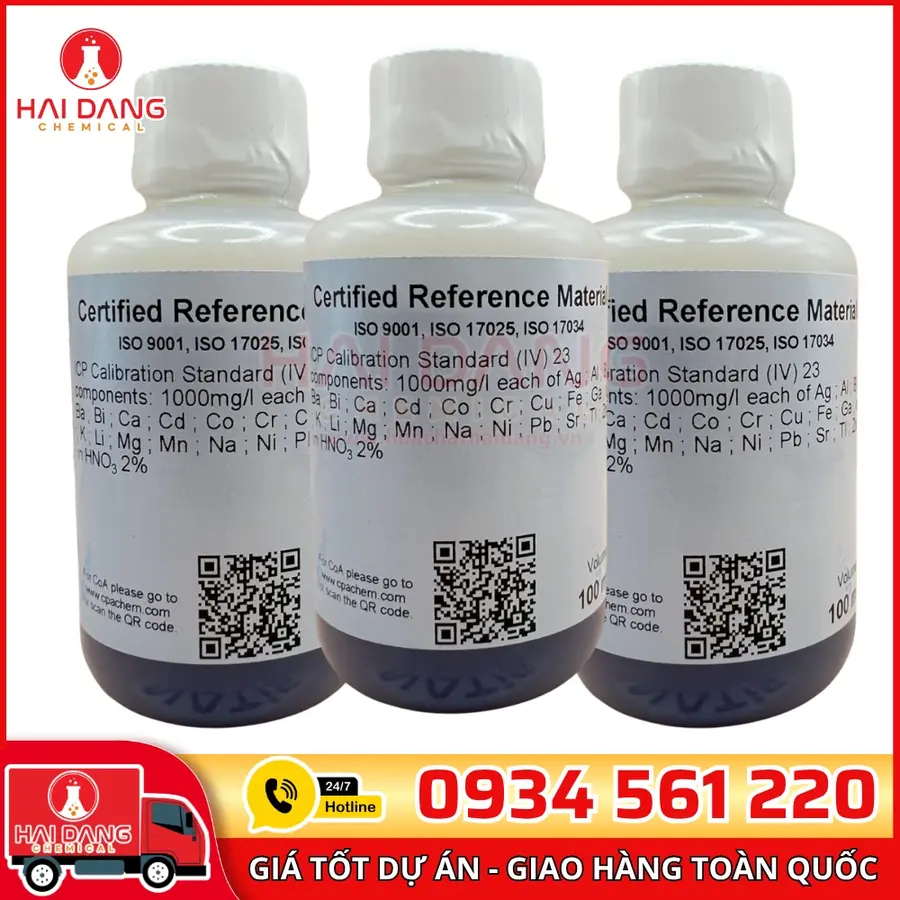 Dung Dịch Chuẩn ICP 23 Thành Phần 1000mg/L CPAchem 100ml