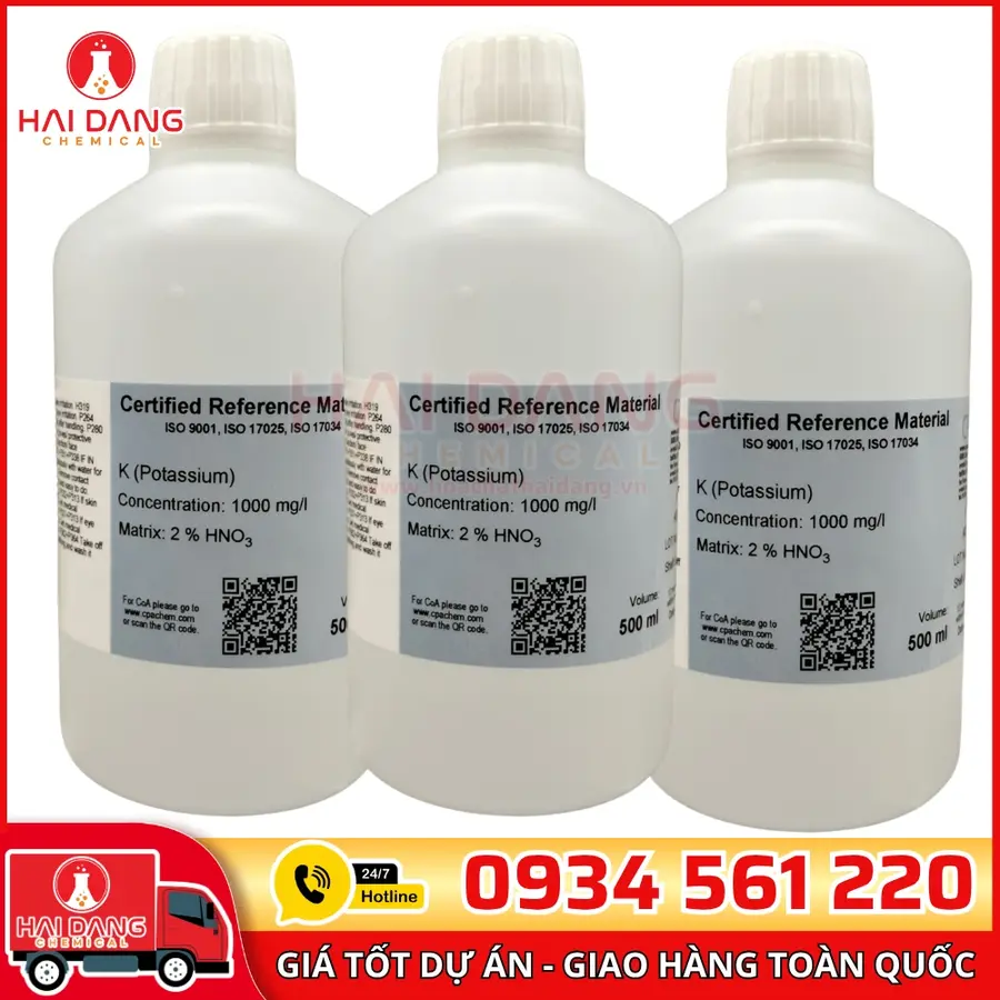 Dung Dịch Chuẩn K 1g/L Chai 500ml Dùng Cho AAS – CPAchem