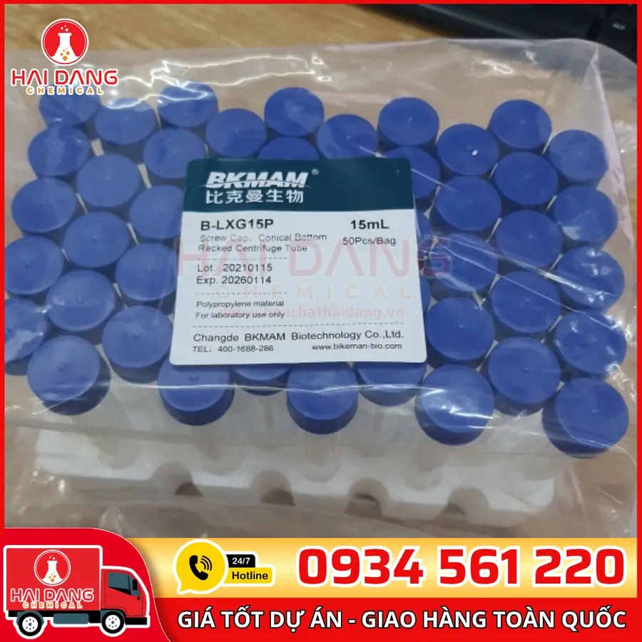 Ống Ly Tâm 15mL, 50mL Tiệt Trùng, BKMam – Trung Quốc