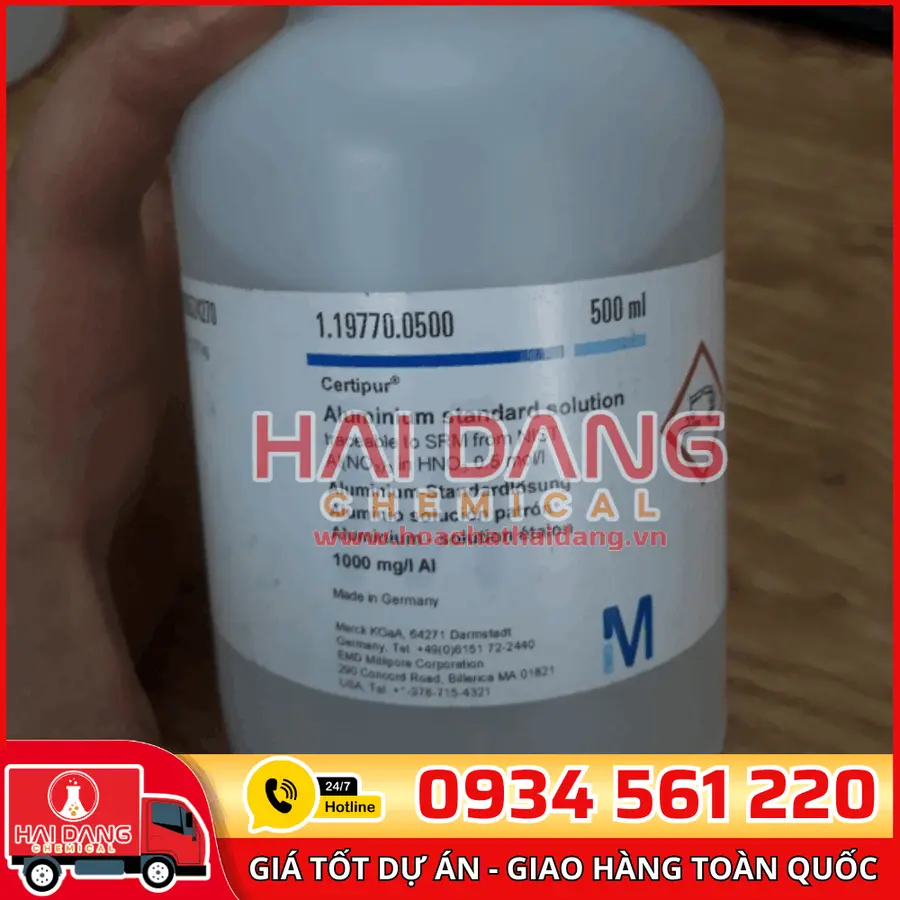 Dung dịch chuẩn Nhôm (Aluminium) 1000 mg/L lọ 500ml - Merck