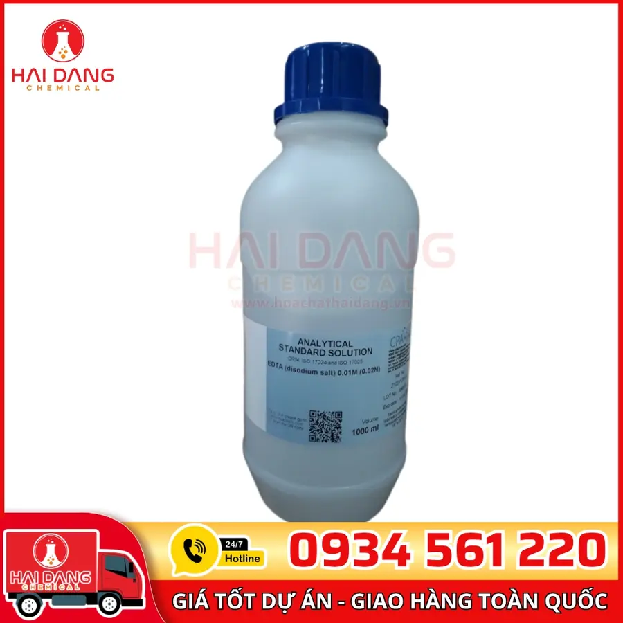 Dung Dịch Chuẩn EDTA 0.01M (0.02N) Chai 1L CPAchem