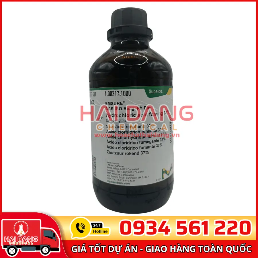 Hydrochloric Acid Fuming 37% lọ 1L - Merck