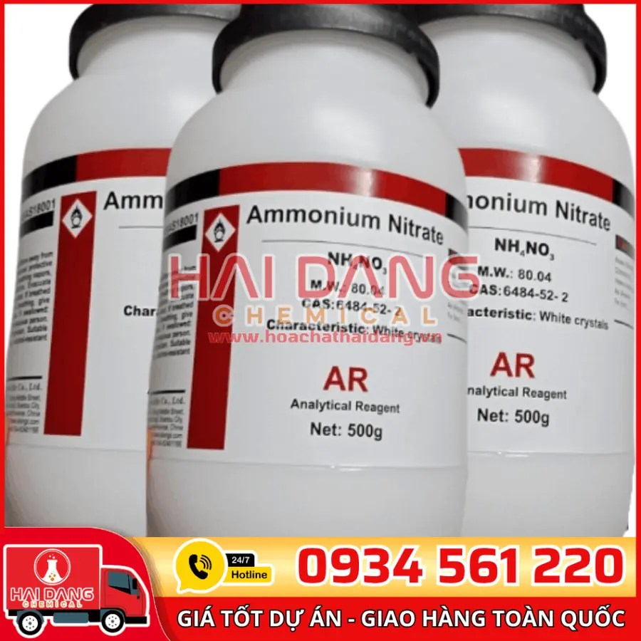 Ammonium Nitrate NH₄NO₃, lọ 500g - hãng Xilong
