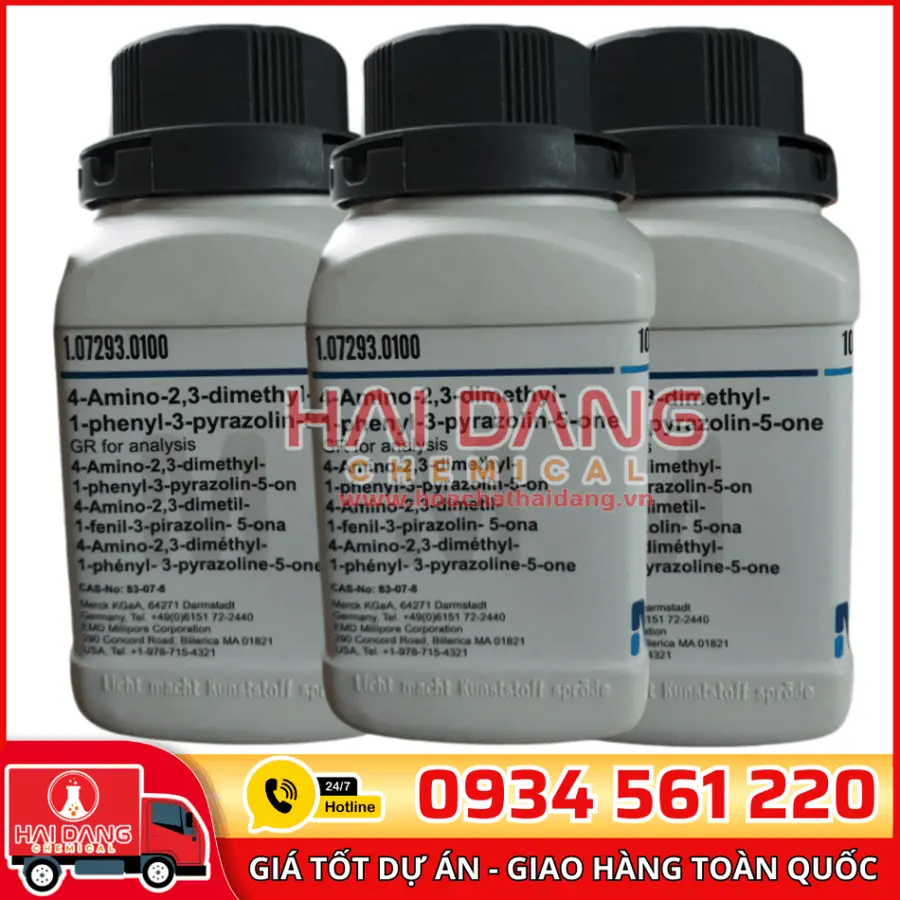 4-Amino-2,3-dimethyl-1-phenyl-3-pyrazolin-5-one (4-Aminoantipyrine) lọ 100g - Merck