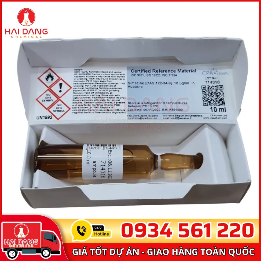 Dung Dịch Chuẩn Simazine 10µg/mL Trong Acetone CPAchem