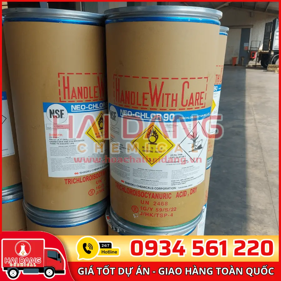 TCCA Trichloroisocyanuric Acid Shikoku 90% C₃Cl₃N₃O₃ Nhật Bản