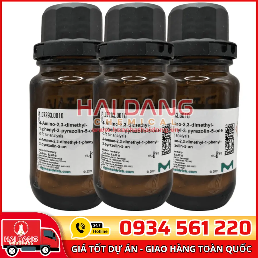 4-Amino-2,3-dimethyl-1-phenyl-3-pyrazolin-5-one (4-Aminoantipyrine), lọ 10g – Merck