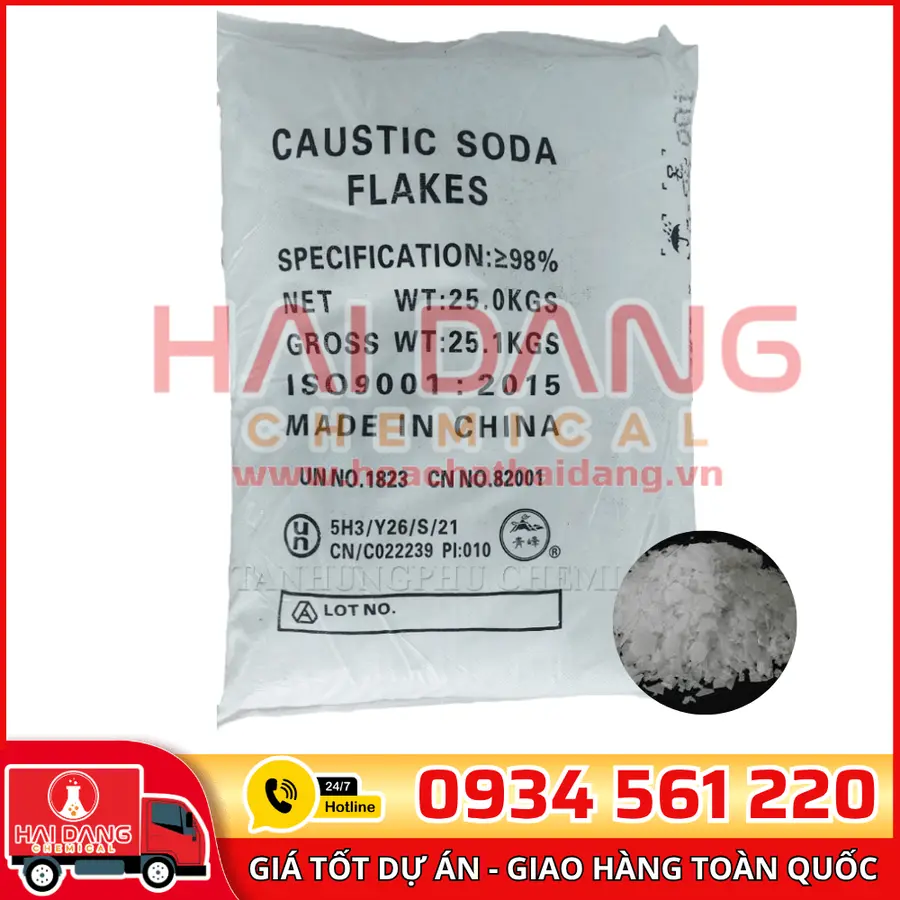 Xút Vảy Sodium Hydroxide 99% NaOH Trung Quốc 