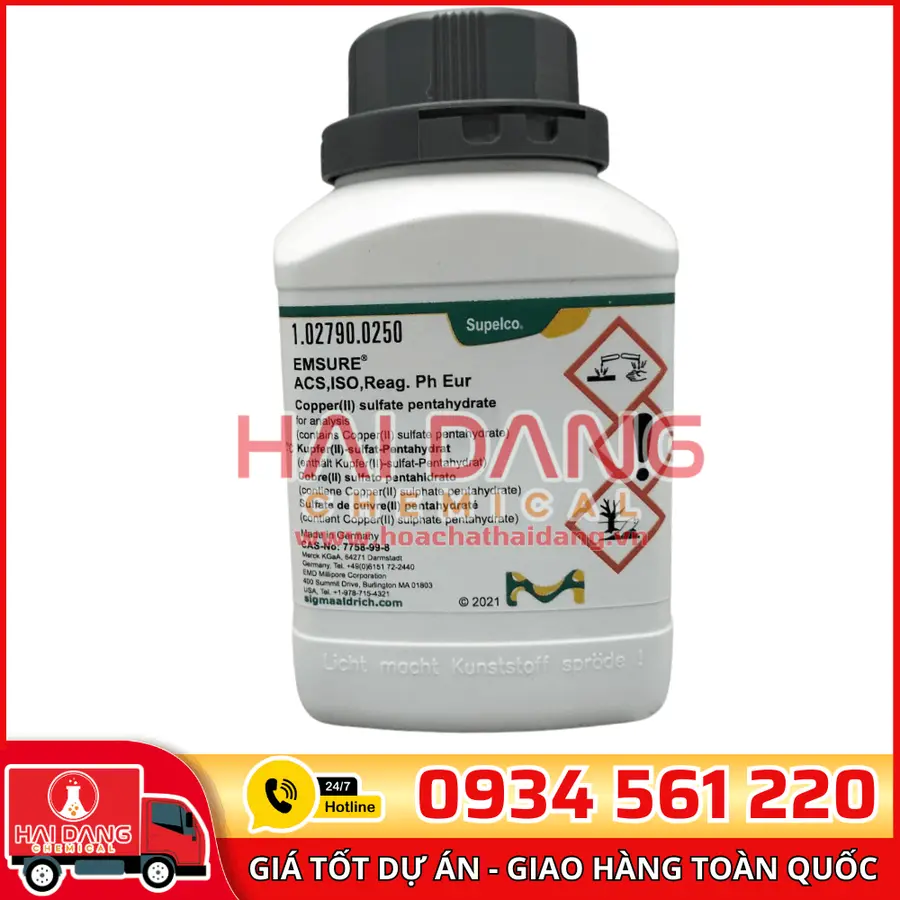 Copper(II) Sulfate Pentahydrate lọ 250g - Merck