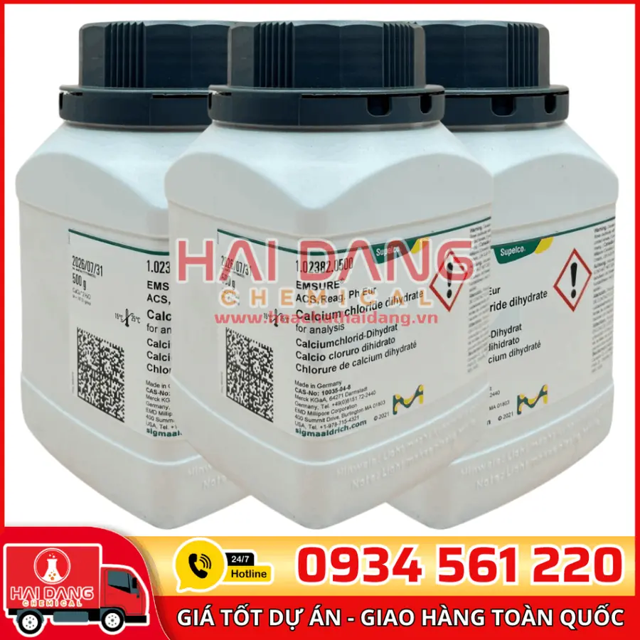 Calcium chloride dihydrate lọ 500g - Merck