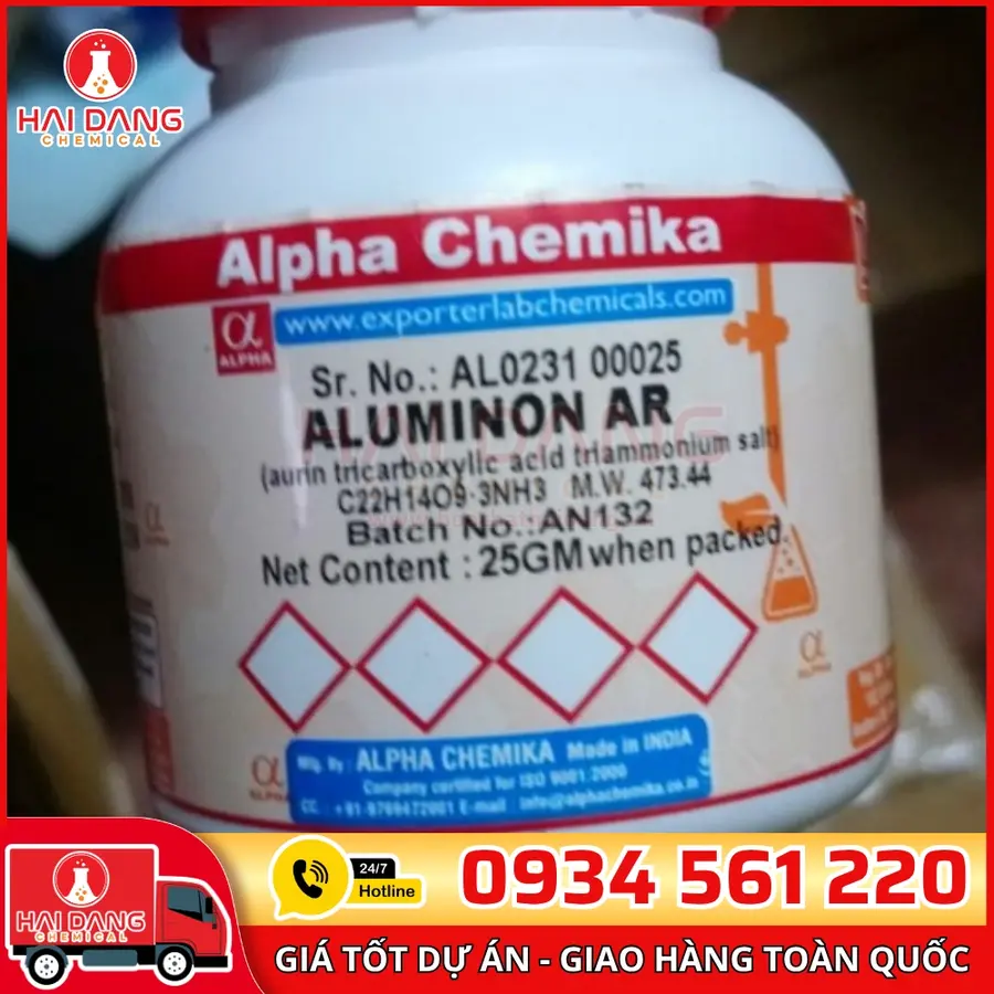 Aluminon lọ 25g, hãng Alpha Chemika