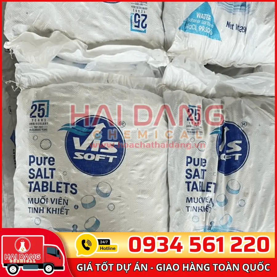 Muối Viên Vissoft NaCl Ấn Độ