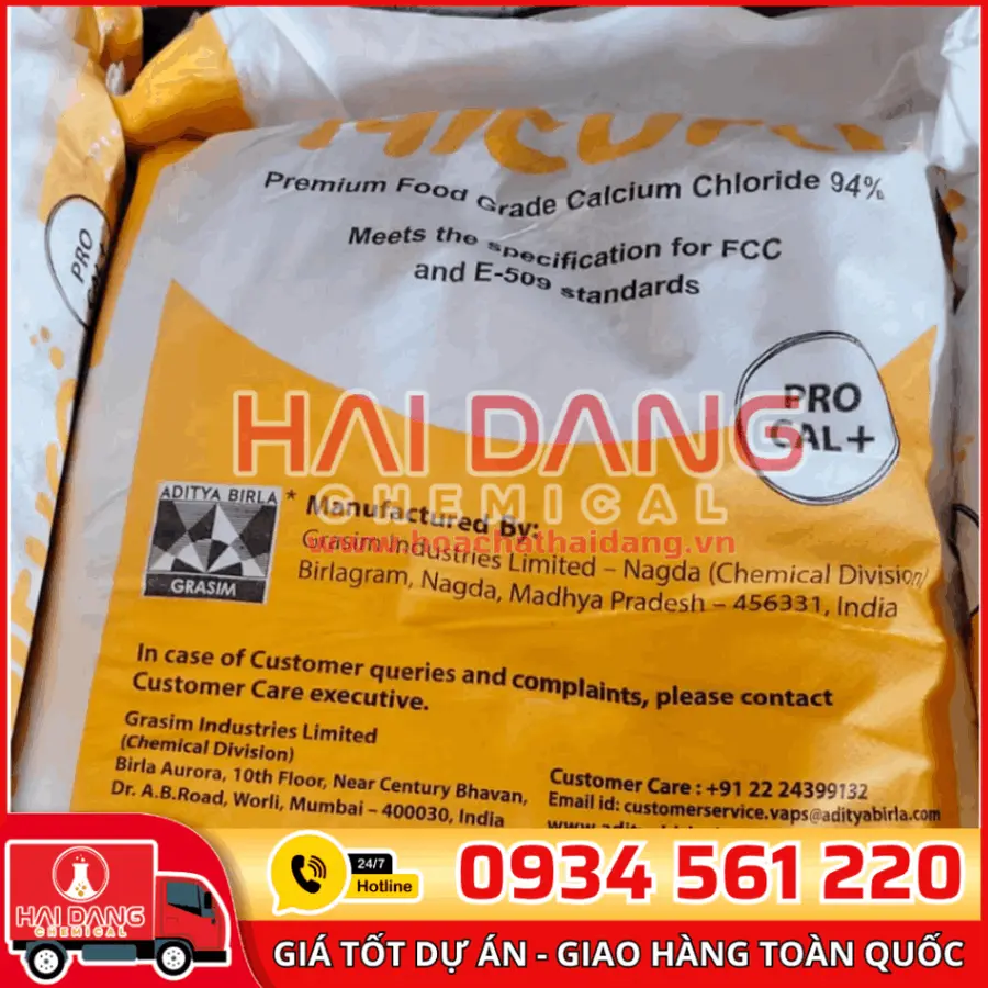 Calcium Chloride (CaCl₂) Ấn Độ Bao 25kg