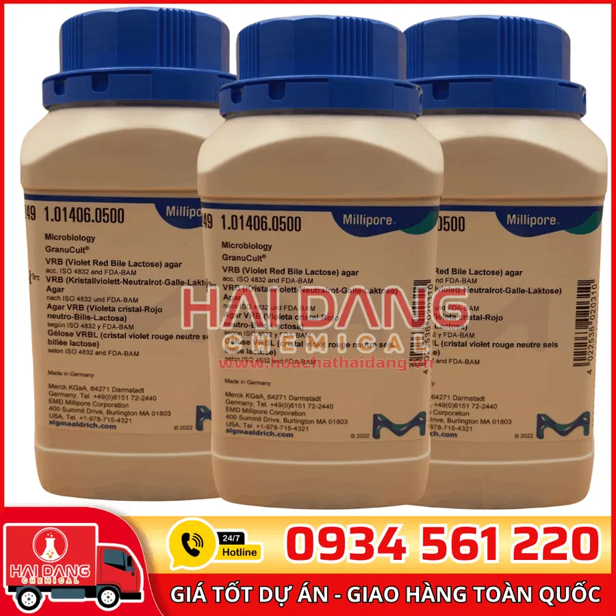 VRB Agar (Violet Red Bile Lactose Agar) lọ 500g - Merck