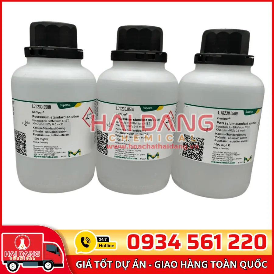 Dung dịch chuẩn Potassium (K) 1000 mg/L lọ 500ml - Merck