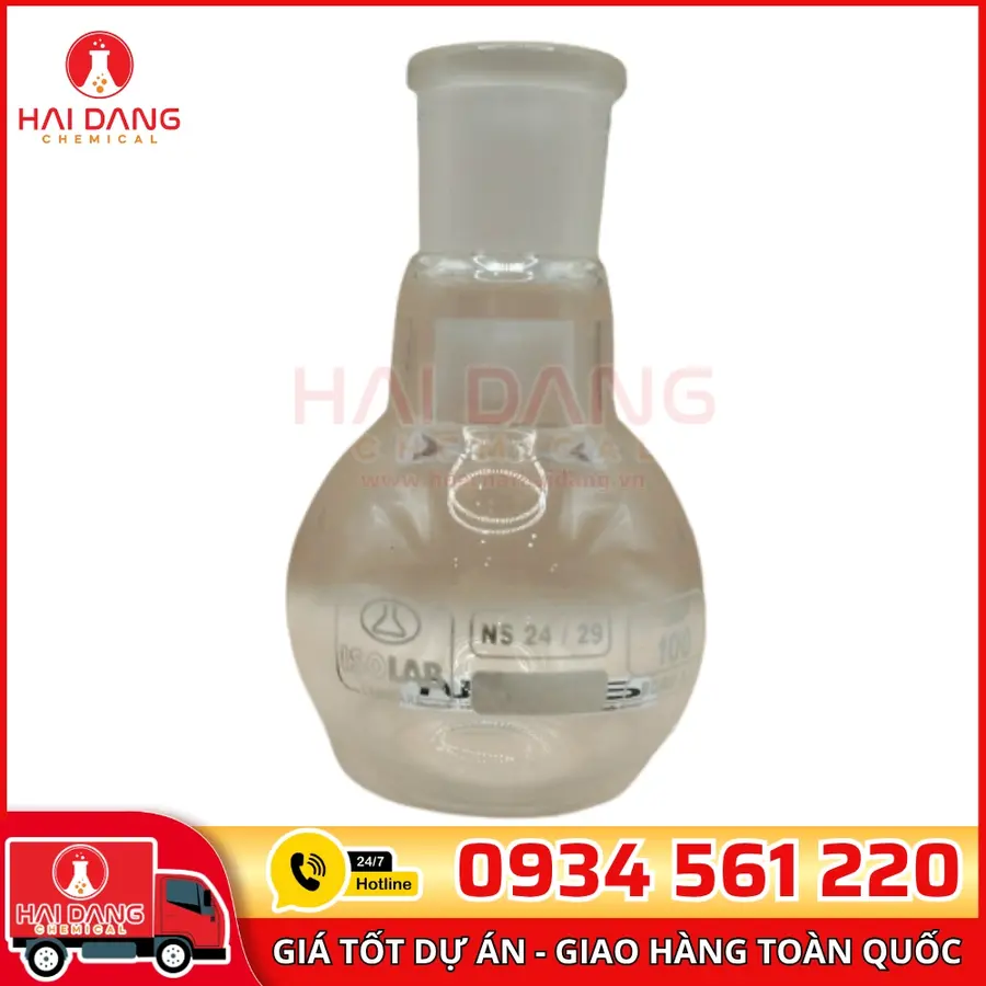 Bình cầu đáy bằng 100mL, cổ nhám 24/29, hãng Isolab – Đức