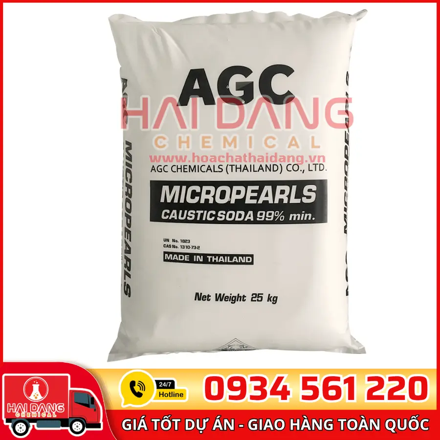 Sodium Hydroxide 99% Xút Vảy NaOH Thái Lan