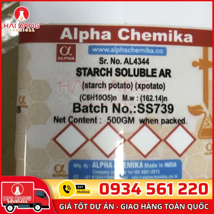 Starch Soluble lọ 500g, hãng Alpha Chemika