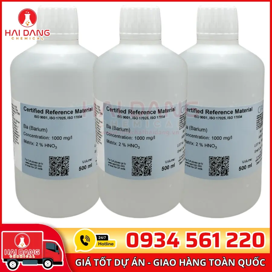 Dung Dịch Chuẩn Barium (Ba) 1g/L Cho AAS 500mL CPAchem