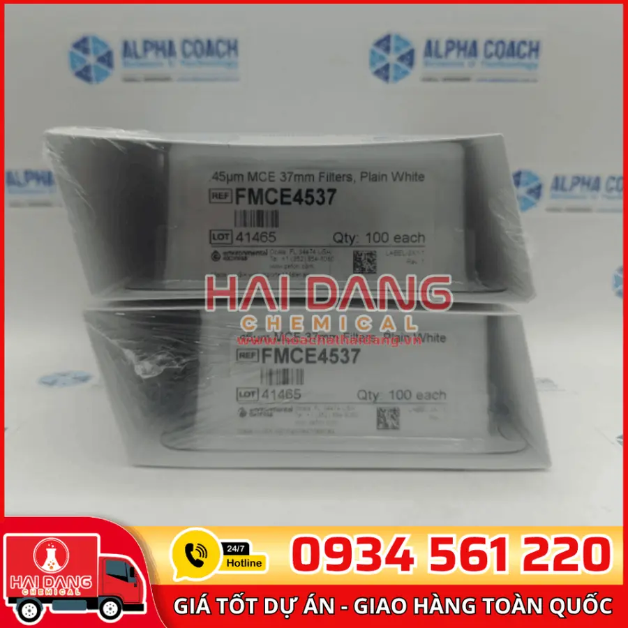 Màng lọc MCE 0.45µm, 37mm, Plain White, mã FMCE4537, Hãng Zefon/EE – Mỹ
