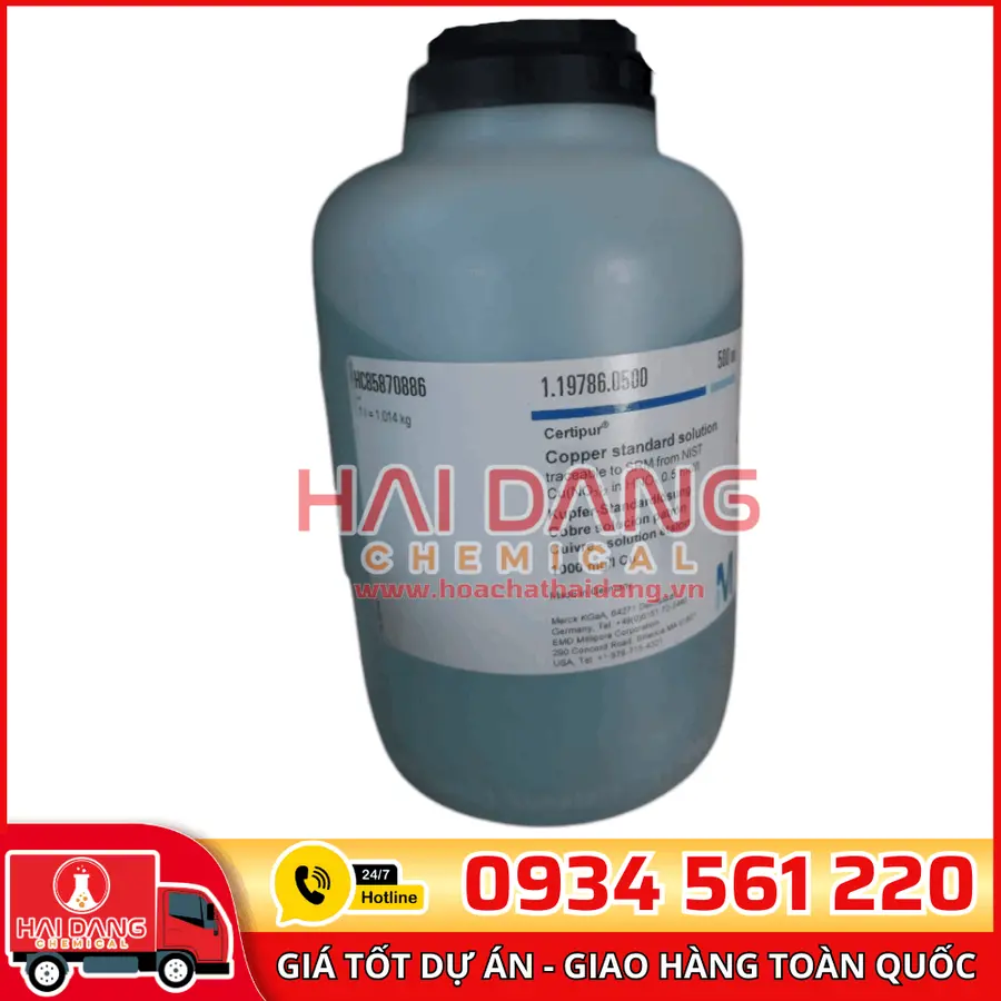 Dung dịch chuẩn Đồng (Cu) 1000 mg/L lọ 500ml - Merck