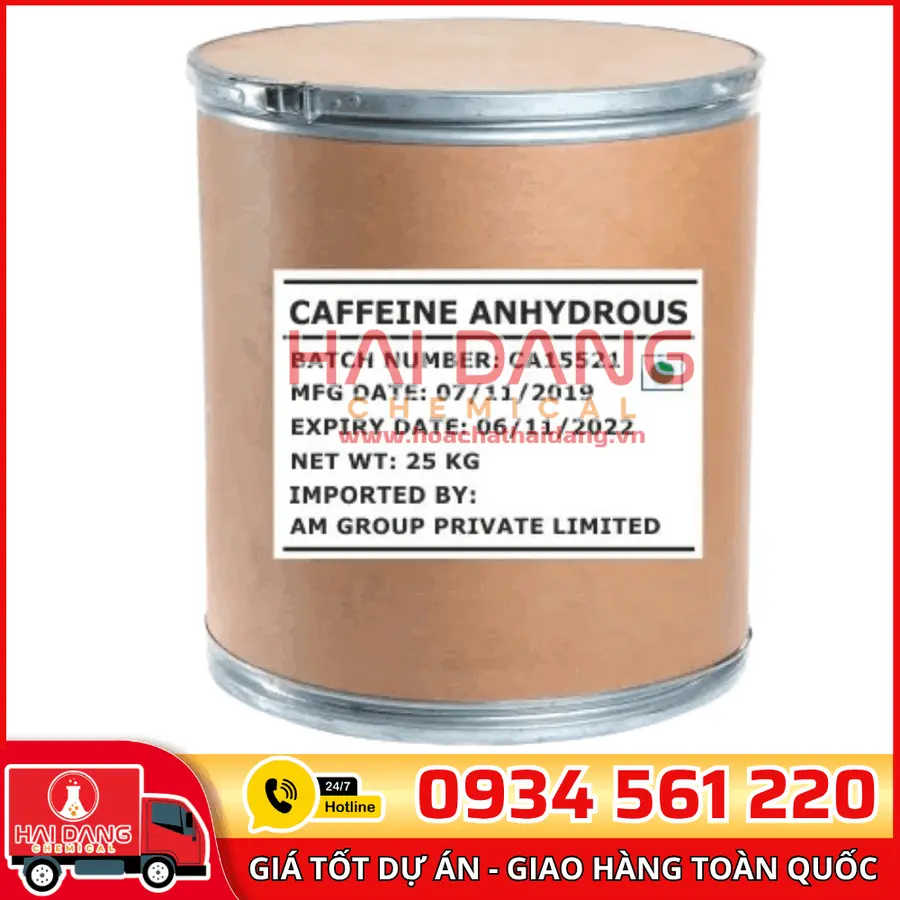 Caffeine Anhydrous Ấn Độ 25Kg – Nguyên Liệu Dược Phẩm Tinh Khiết