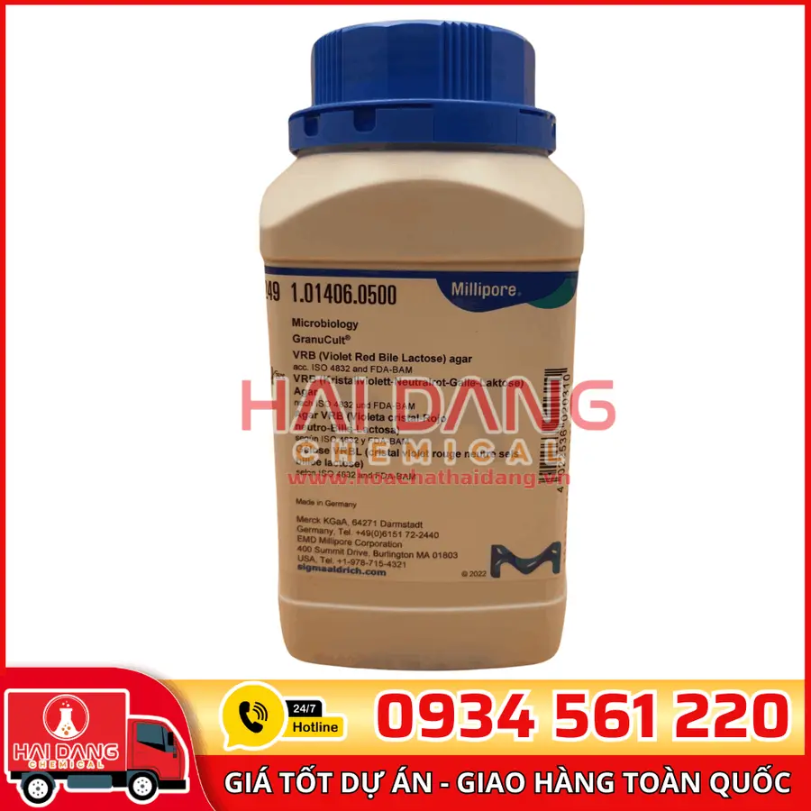 VRB Agar (Violet Red Bile Lactose Agar) lọ 500g - Merck