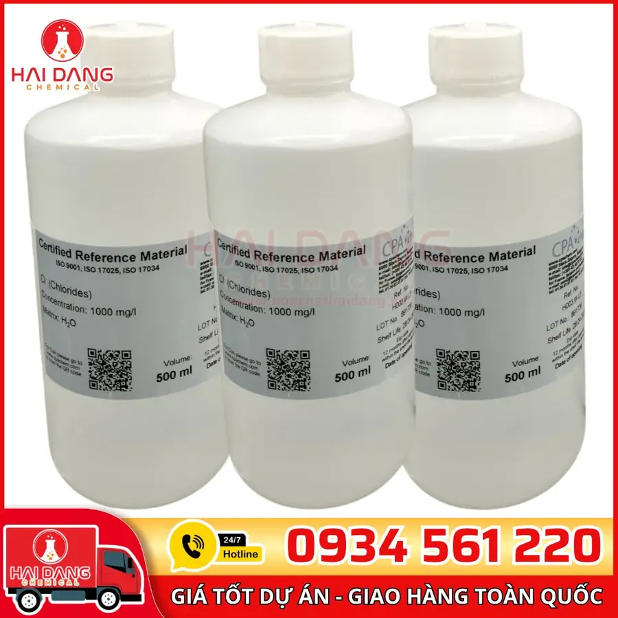 Chlorides Cl 1000 mgL 500ml Dung Dịch Chuẩn IC CPAchem