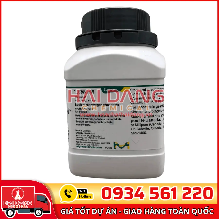 Sodium dihydrogen phosphate monohydrate lọ 500g - Merck
