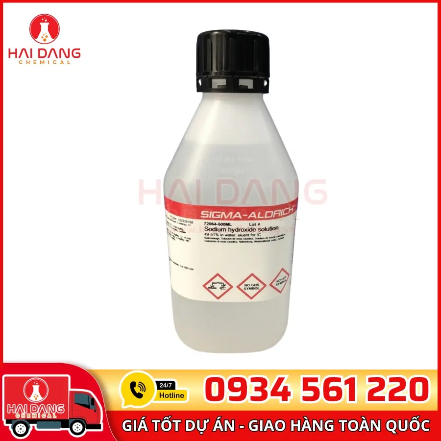 Dung dịch Sodium hydroxide (NaOH) cho IC lọ 500ml, hãng Sigma