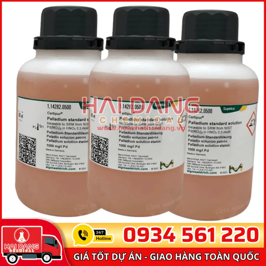 Dung dịch chuẩn Palladium (Pd) 1000 mg/L lọ 500ml - Merck