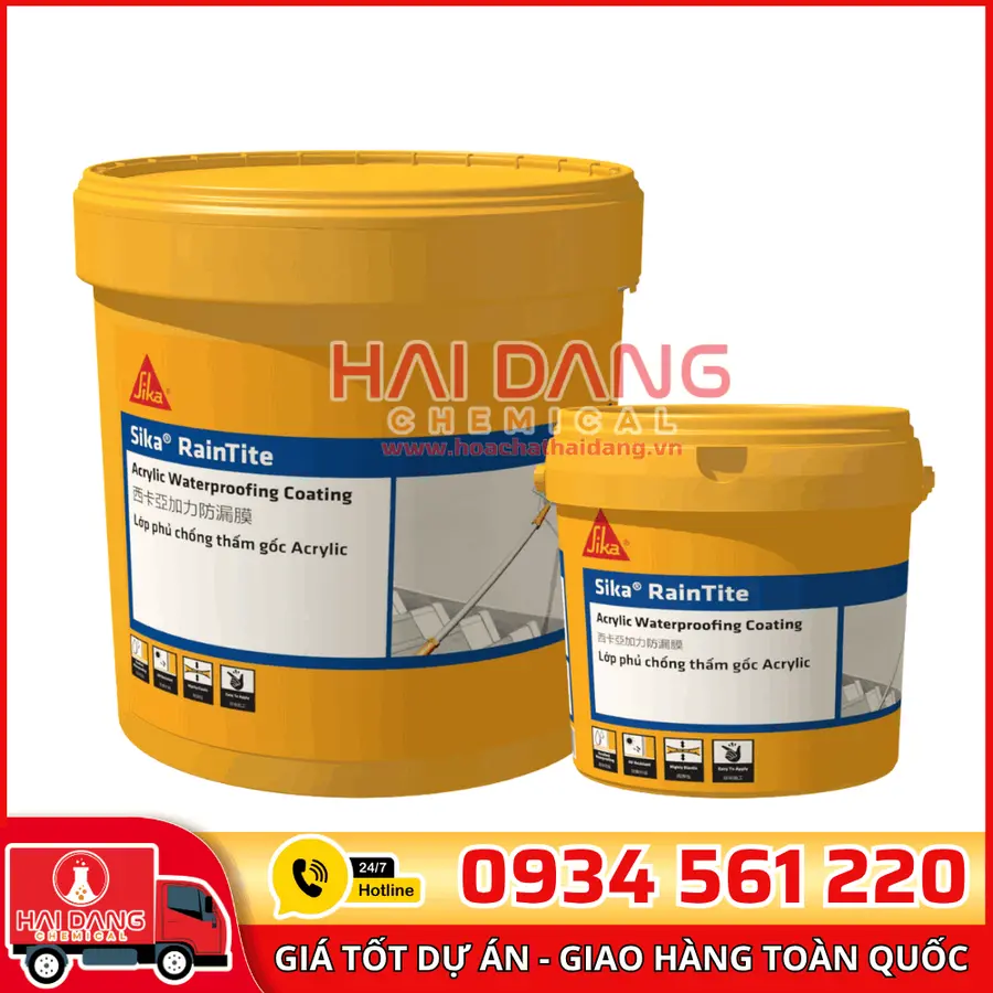 Sika Raintite – Phụ Gia Chống Thấm Gốc Acrylic Pha Xi Măng