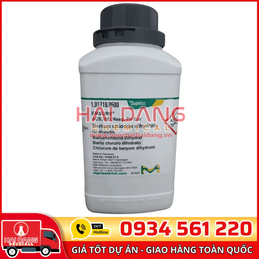 Barium chloride dihydrate lọ 500g - Merck