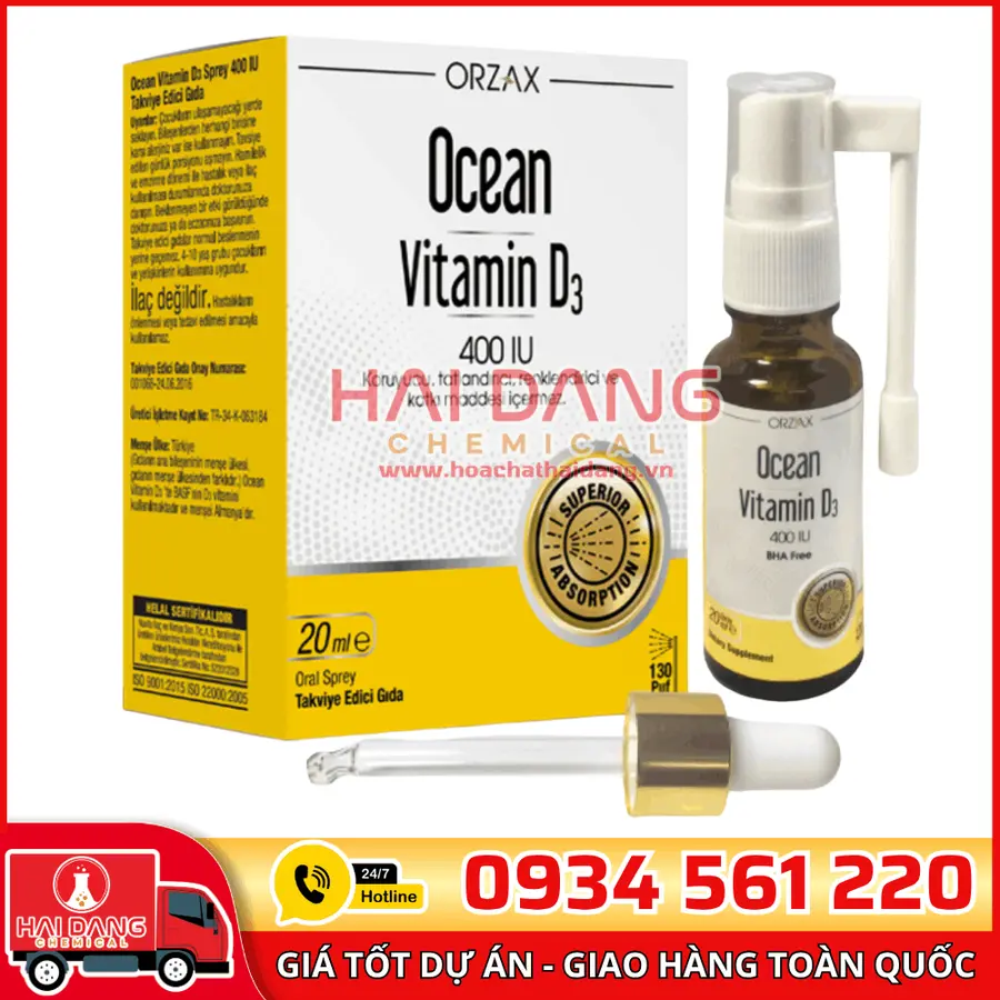 Vitamin D3 Dạng Dầu Cholecalciferol Trung Quốc 5Kg/Lon