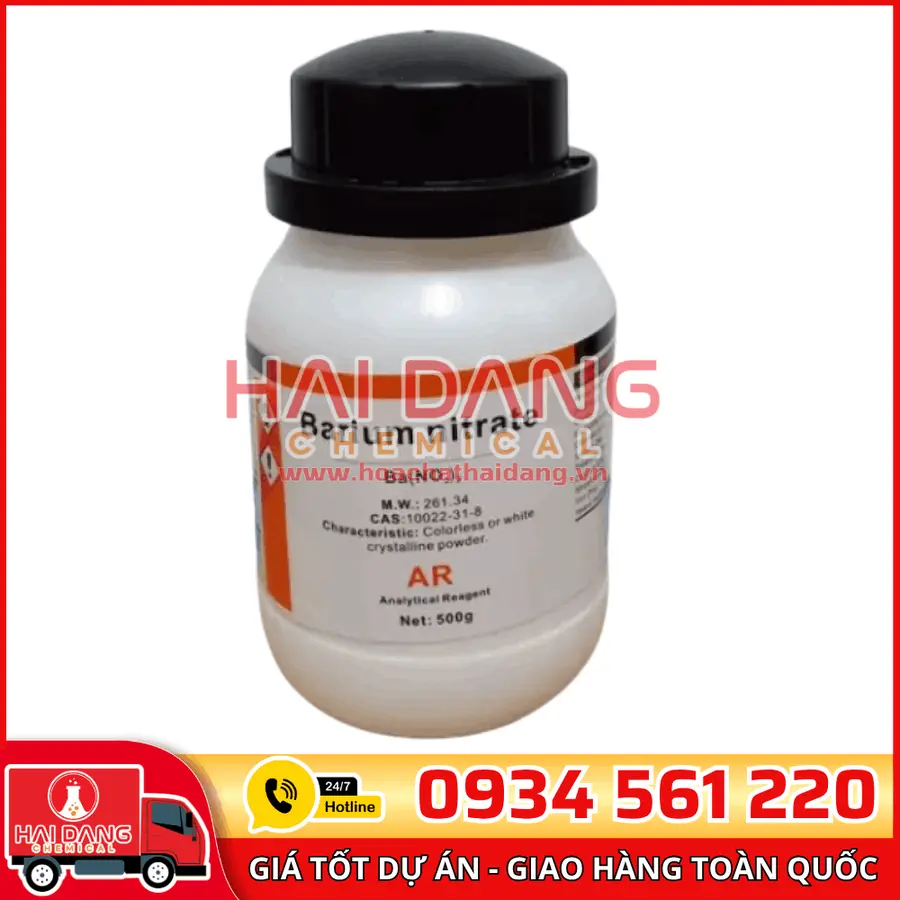 Barium Nitrate Ba(NO₃)₂, lọ 500g - hãng Xilong